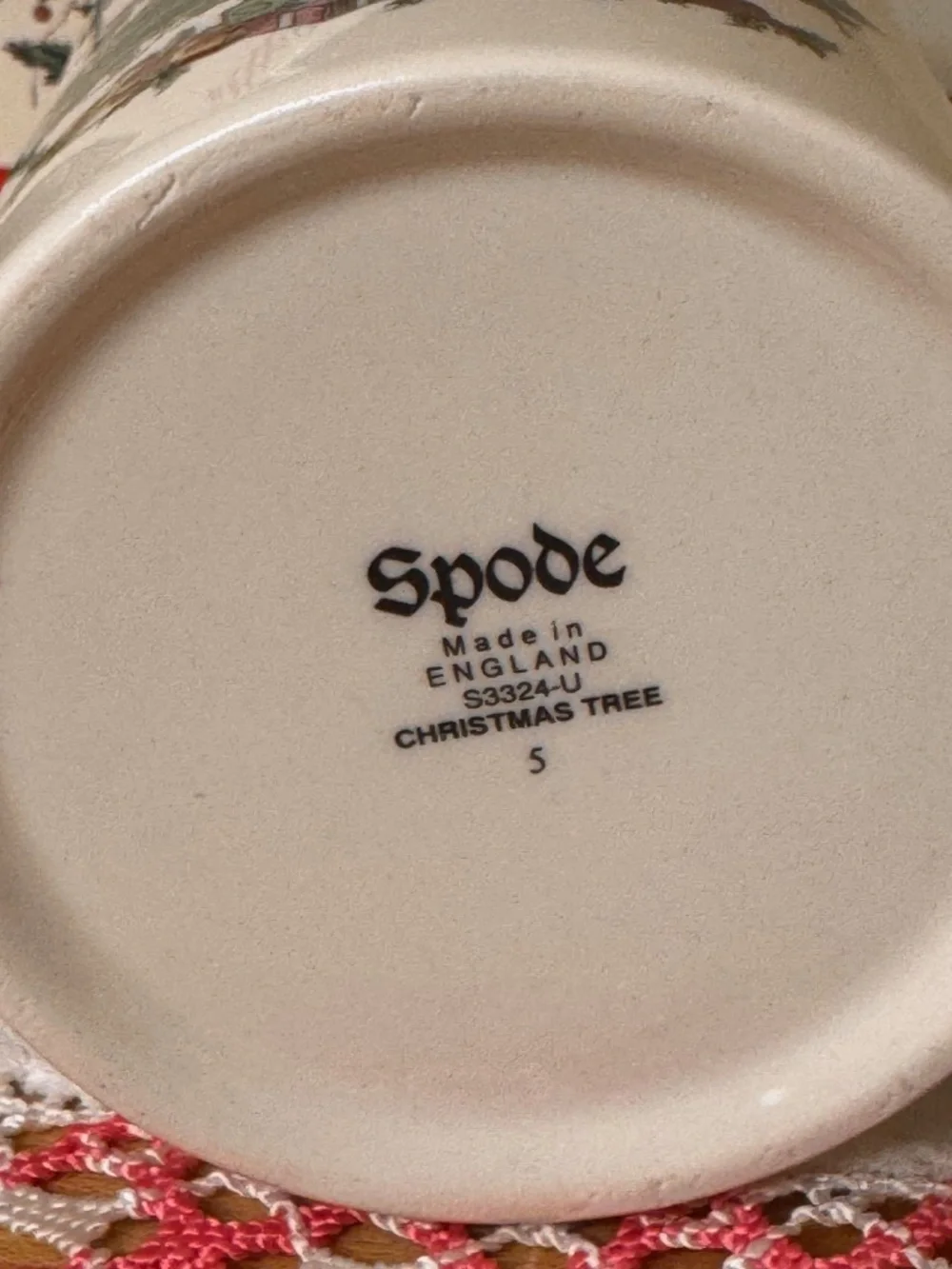 Vintage 1980's SPODE CHRISTMAS TREE Porcelain Marmalade Jar with Lid  New in Box